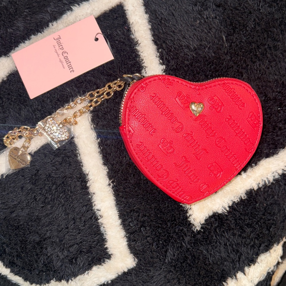 Juicy Couture Red Heart-Shaped Coin Purse